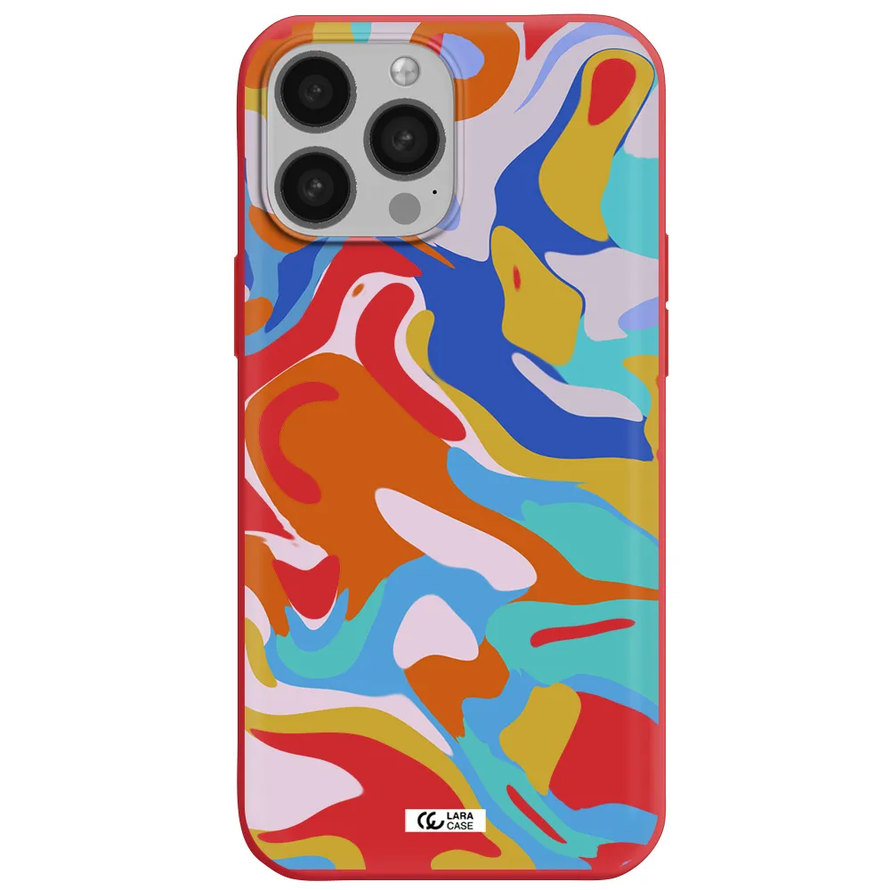 a colorful background with different colors Apple iPhone 13 Pro Silicone Imperial Red Case