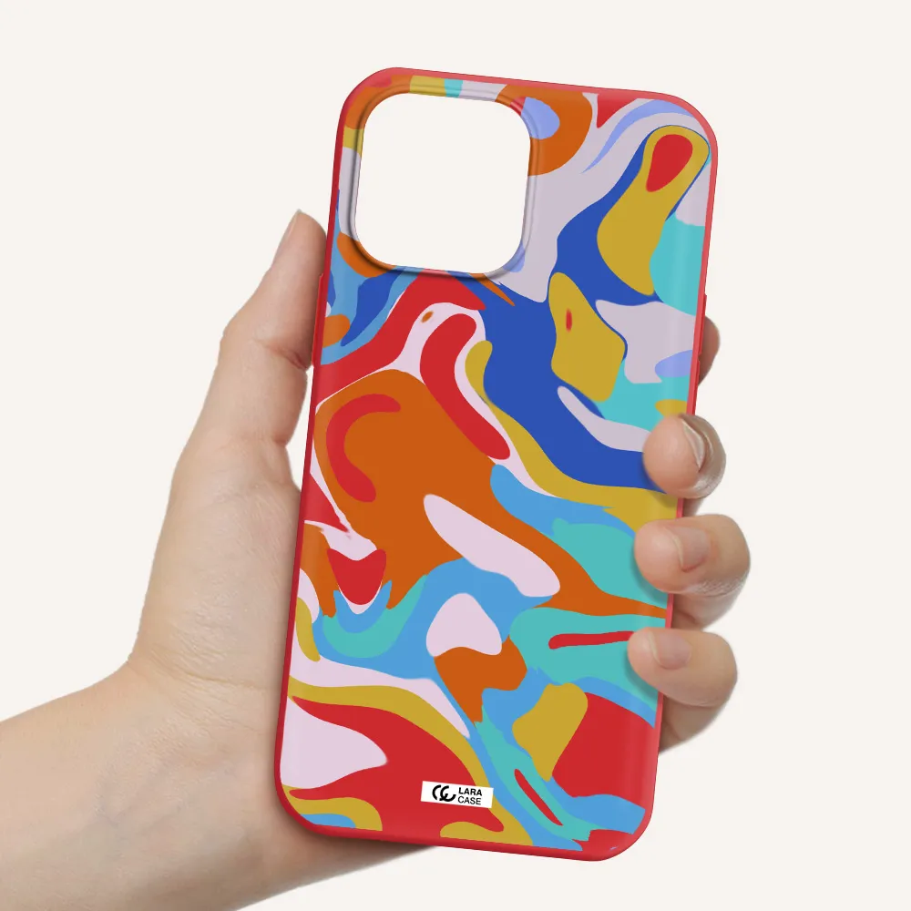 a colorful background with different colors Apple iPhone 13 Pro Silicone Imperial Red Case