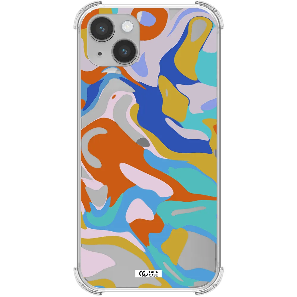 a colorful background with different colors Apple iPhone 14 Clear PC Case