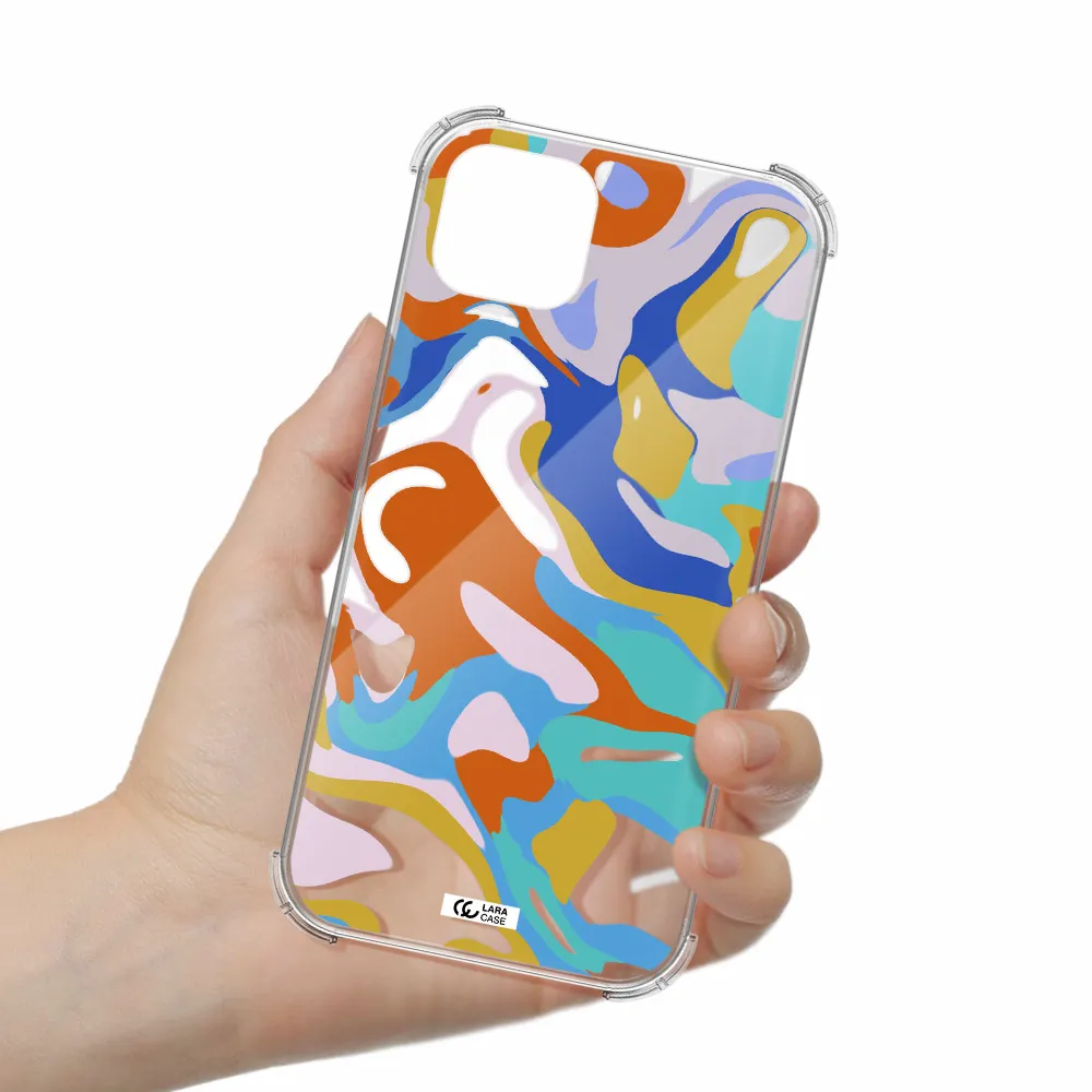 a colorful background with different colors Apple iPhone 14 Clear PC Case