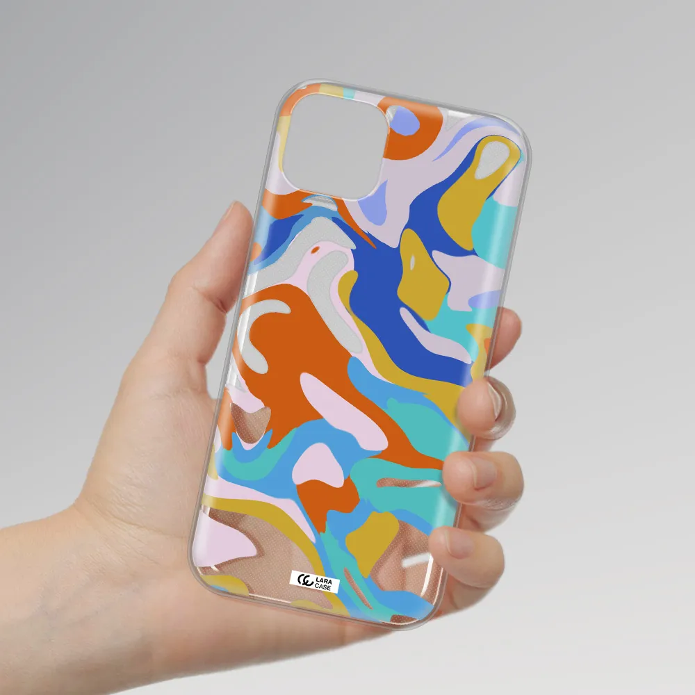 A Colorful Background With Different Colors Apple Iphone 14 Clear Tpu Case