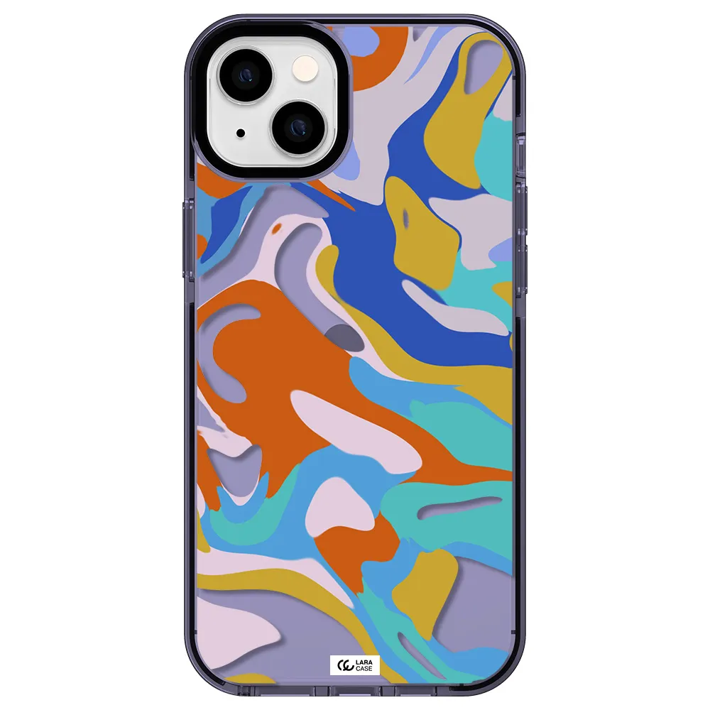 a colorful background with different colors Apple iPhone 14 plus impact Lilac Case