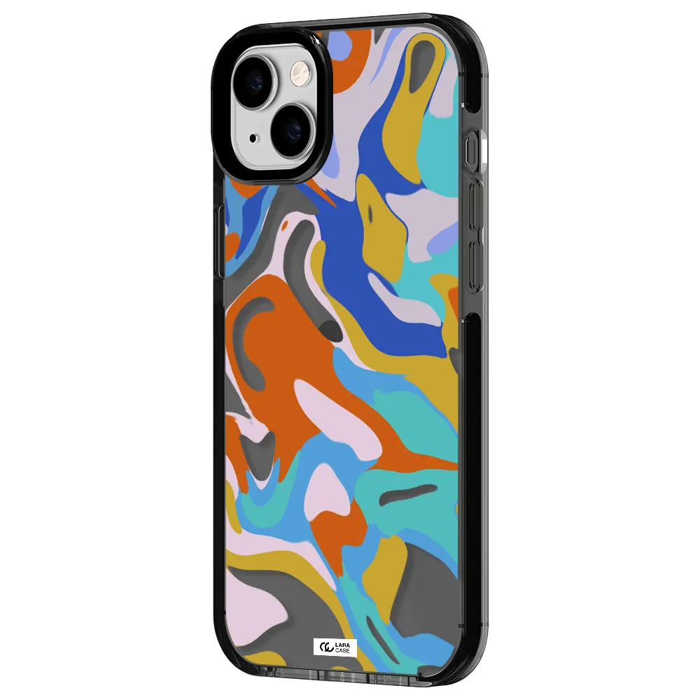 a colorful background with different colors Apple iPhone 14 plus impact Smoke Black Case