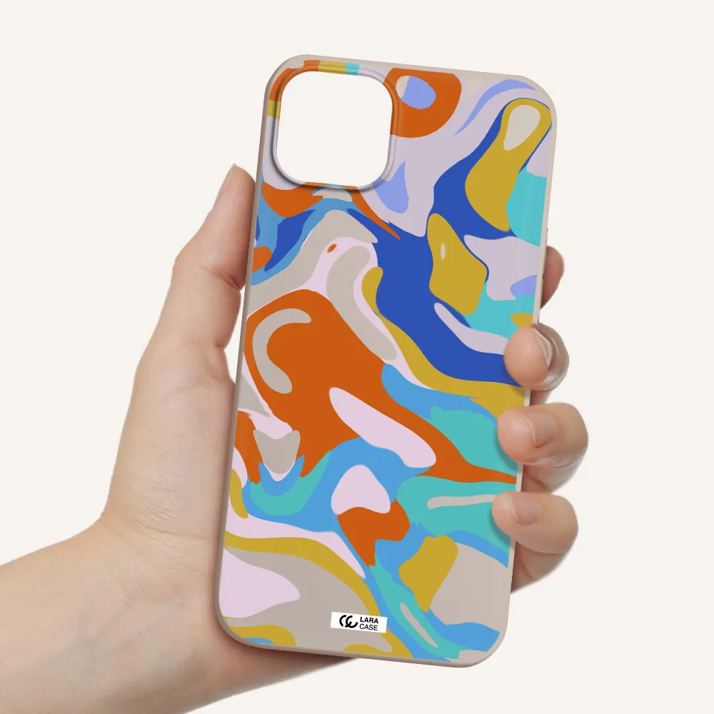 a colorful background with different colors Apple iPhone 14 plus Silicone Stone Case