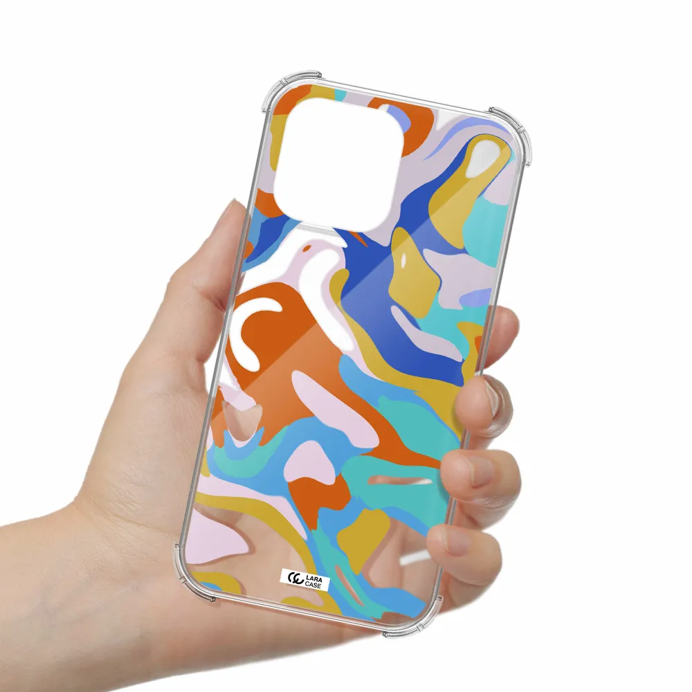 a colorful background with different colors Apple iPhone 14 pro Clear PC Case
