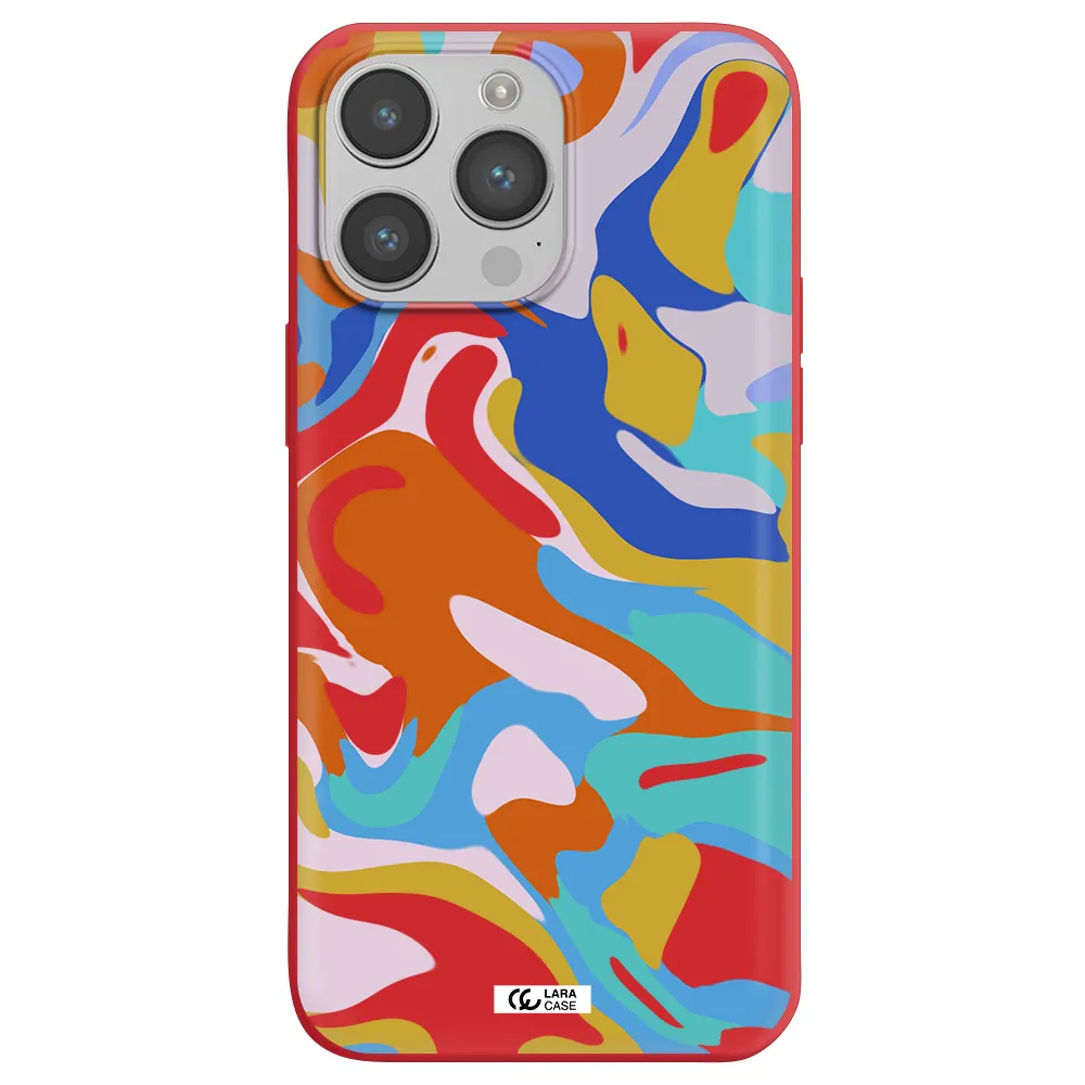 a colorful background with different colors Apple iPhone 14 pro max Silicone Imperial Red Case