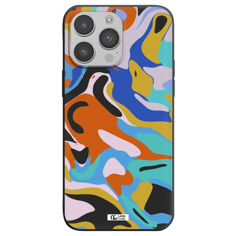 a colorful background with different colors Apple iPhone 14 pro Silicone black Case