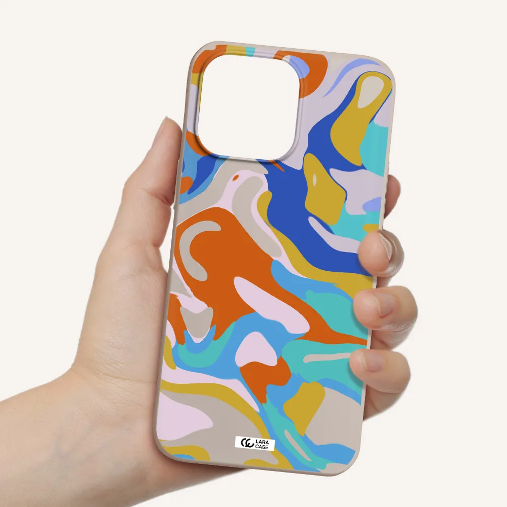 a colorful background with different colors Apple iPhone 14 pro Silicone Stone Case