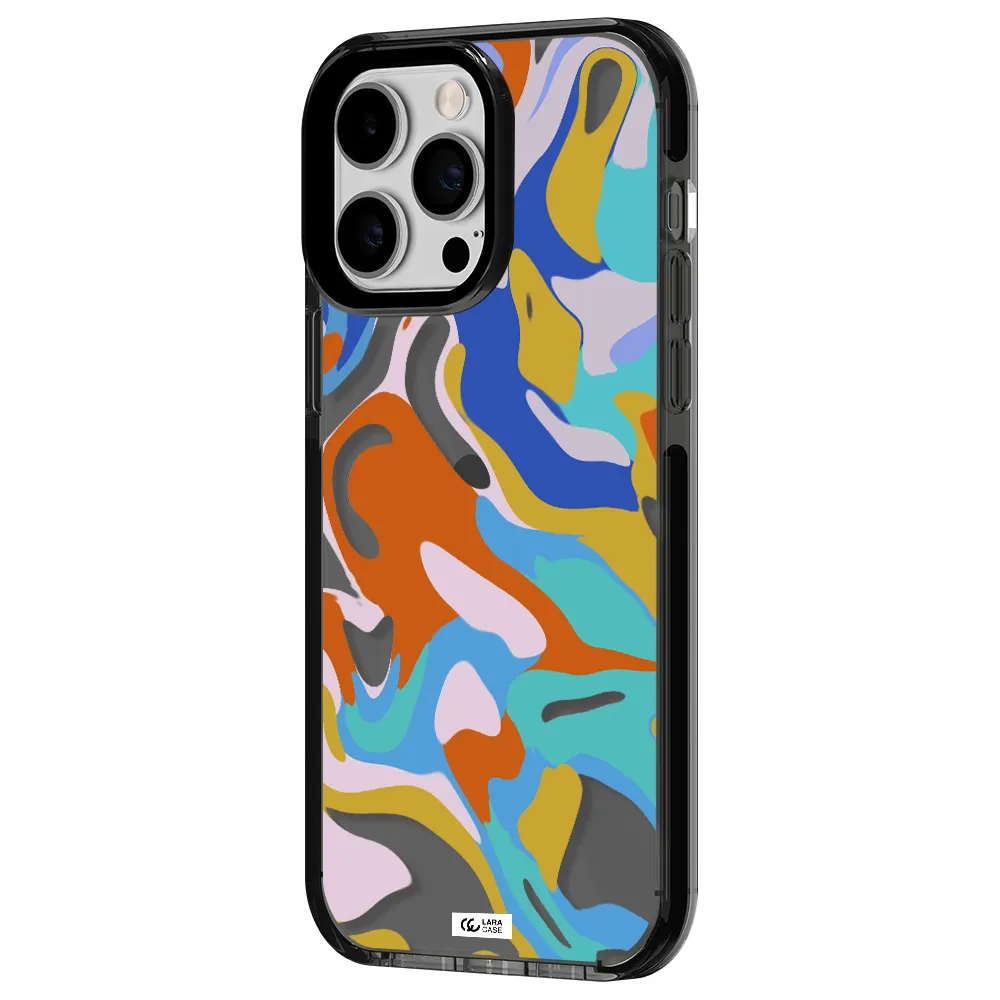 a colorful background with different colors Apple iPhone 15 Pro Max impact Smoke Black Case