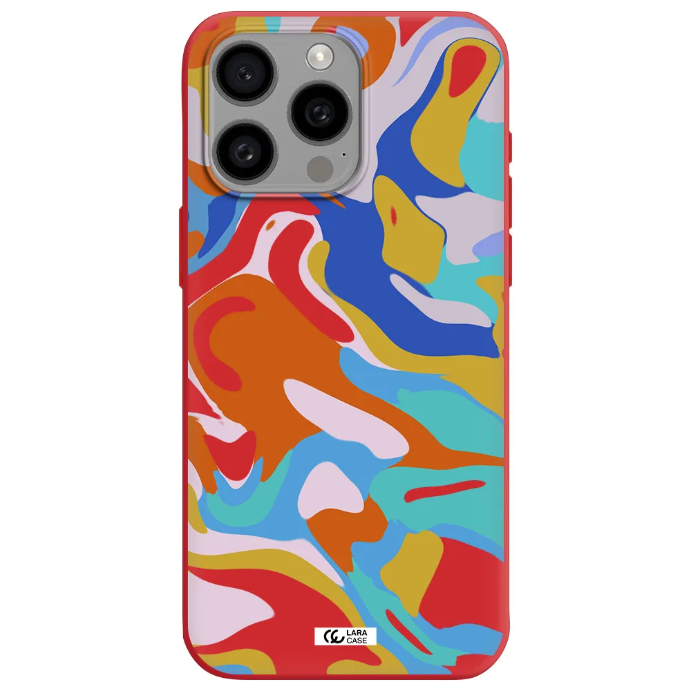 A Colorful Background With Different Colors Apple Iphone 15 Pro Max Silicone Imperial Red Case