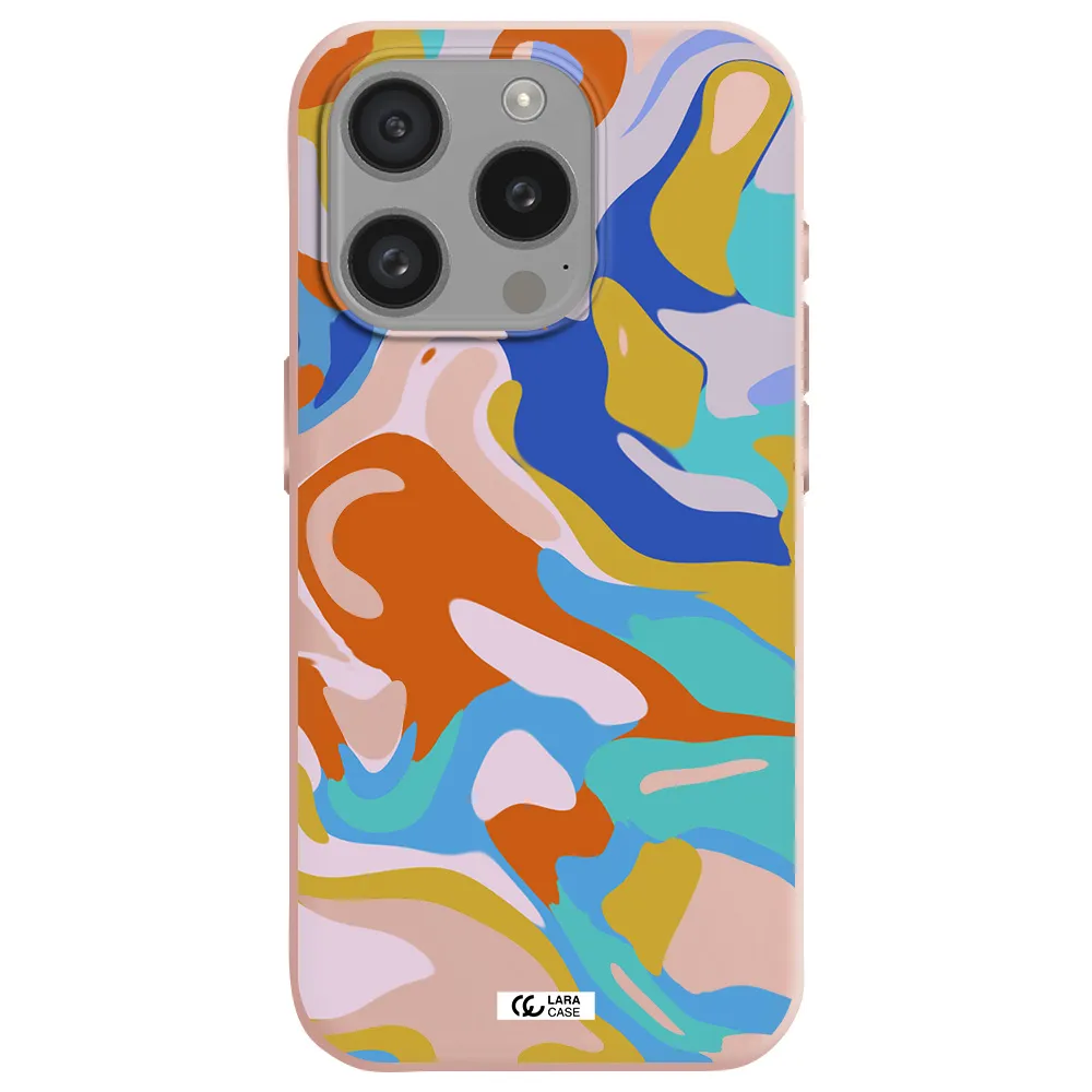 A Colorful Background With Different Colors Apple Iphone 15 Pro Silicone Pastel Pink Case