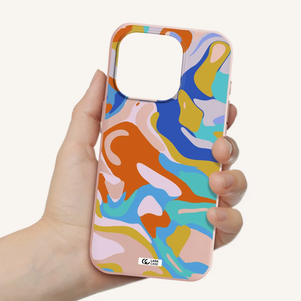 A Colorful Background With Different Colors Apple Iphone 15 Pro Silicone Pastel Pink Case