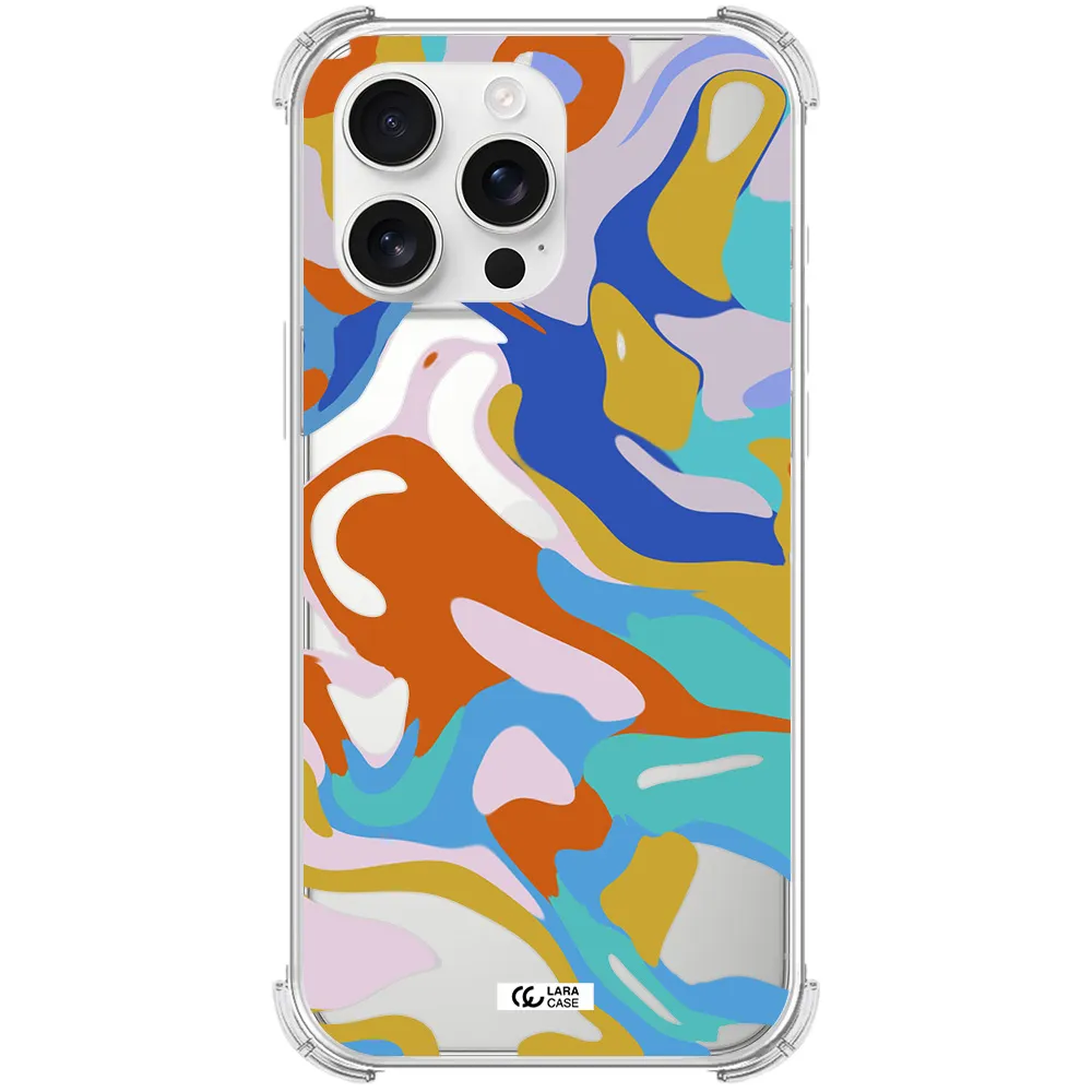 A Colorful Background With Different Colors Apple Iphone 16 Pro Max Clear Pc Case