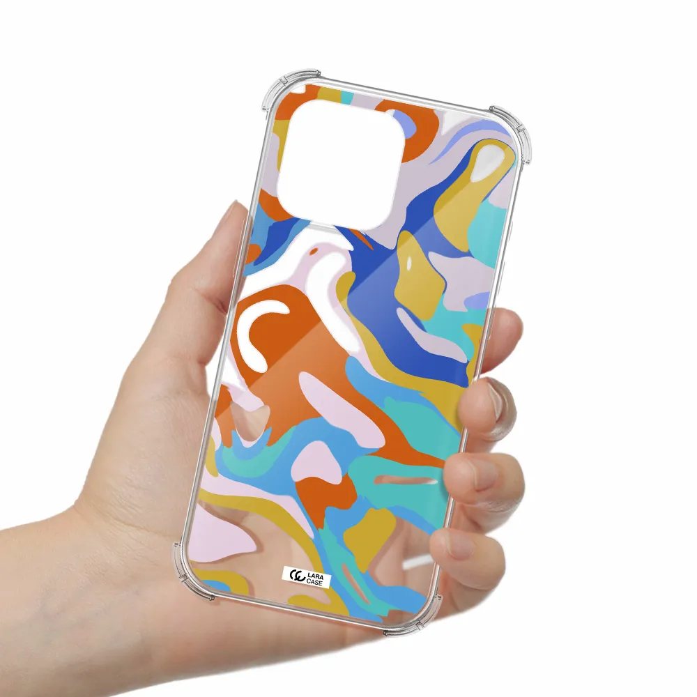 A Colorful Background With Different Colors Apple Iphone 16 Pro Max Clear Pc Case