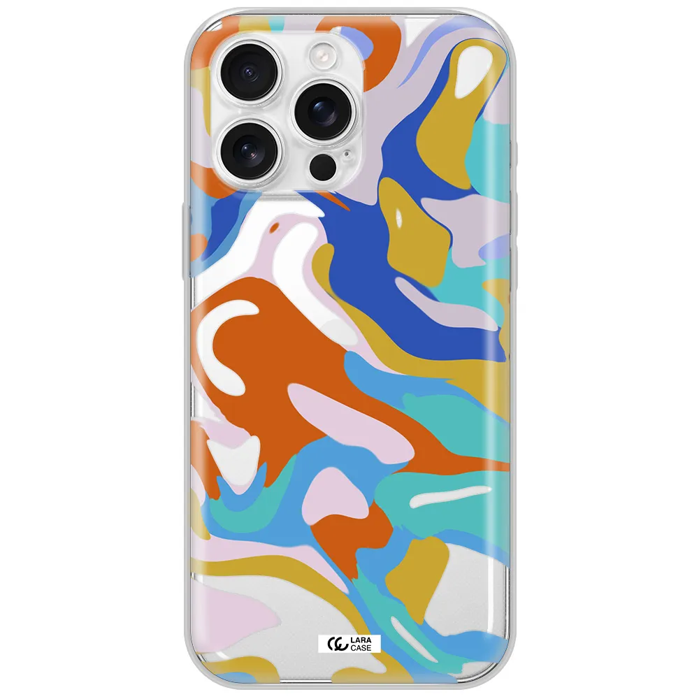 A Colorful Background With Different Colors Apple Iphone 16 Pro Max Clear Tpu Case