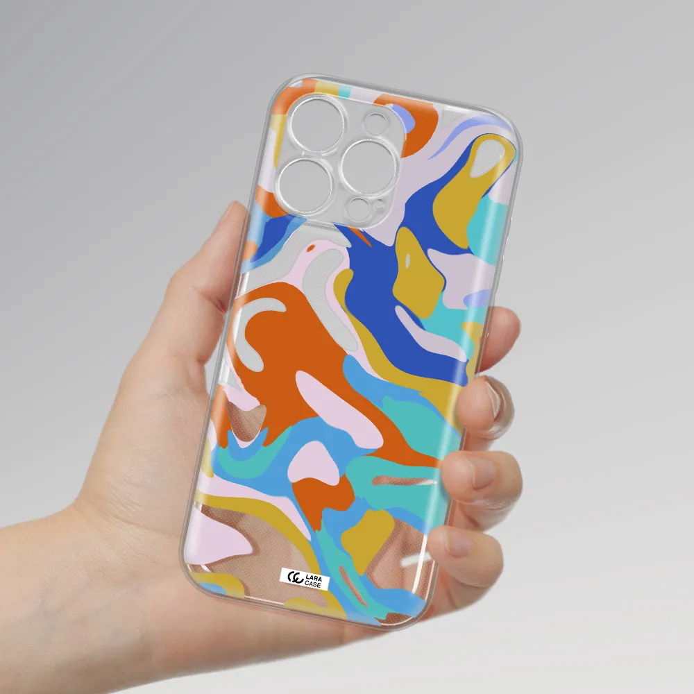 A Colorful Background With Different Colors Apple Iphone 16 Pro Max Clear Tpu Case