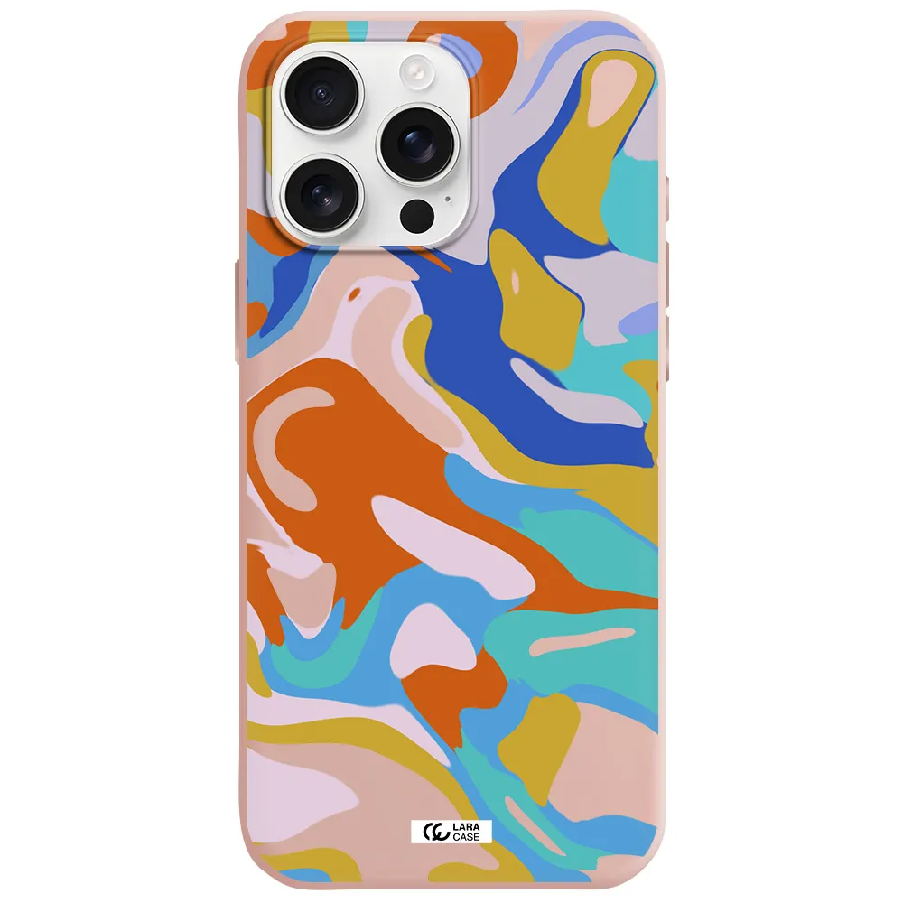 A Colorful Background With Different Colors Apple Iphone 16 Pro Max Silicone Pastel Pink Case