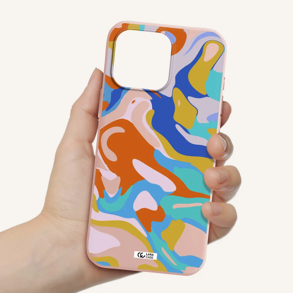 A Colorful Background With Different Colors Apple Iphone 16 Pro Max Silicone Pastel Pink Case