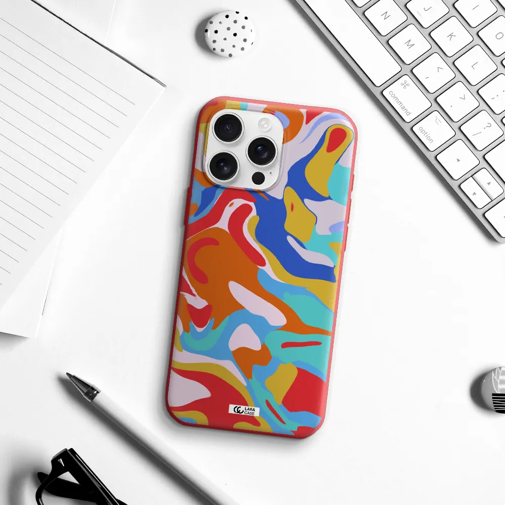 A Colorful Background With Different Colors Apple Iphone 16 Pro Max Silicone Stone Case