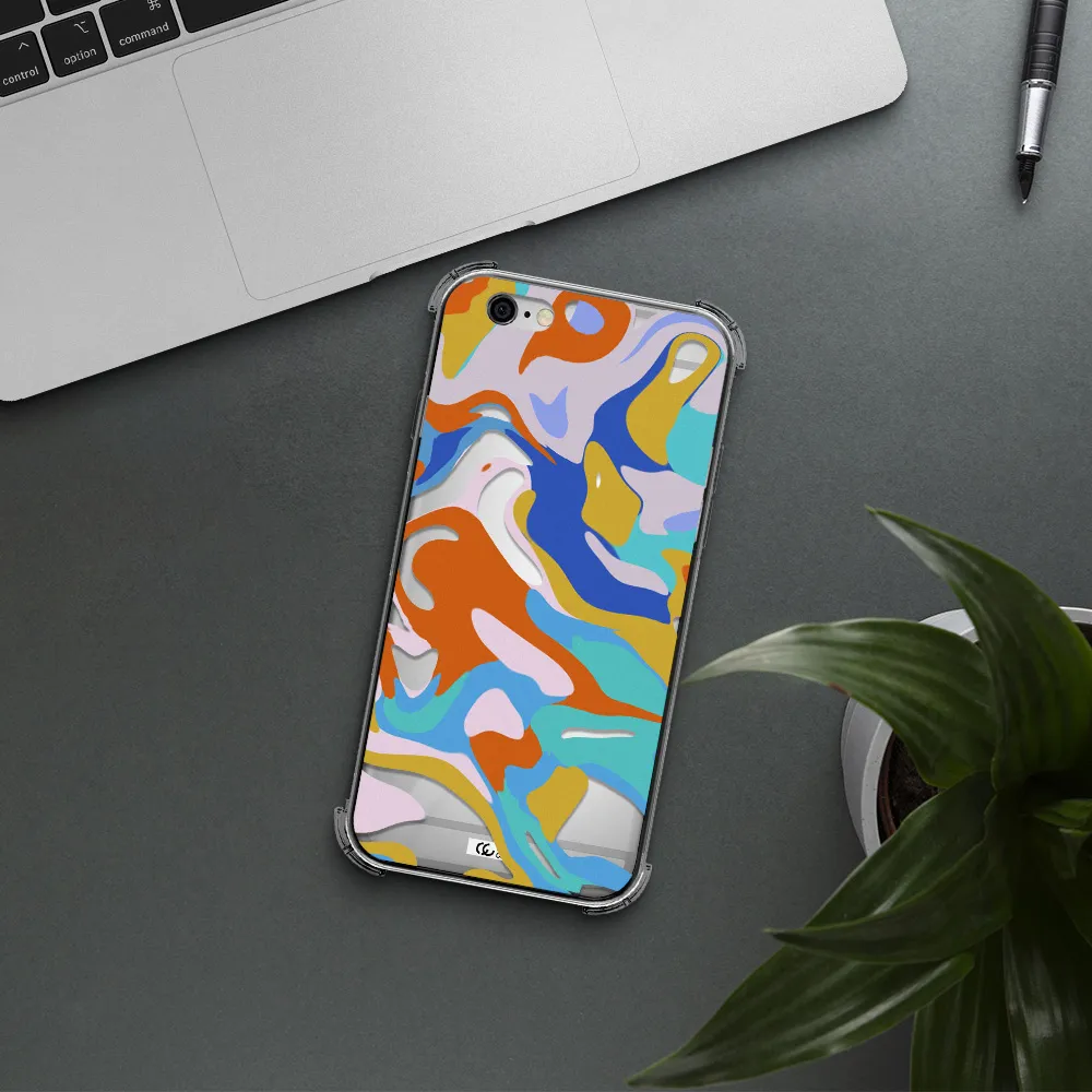 a colorful background with different colors Apple iPhone 6 Clear PC Case