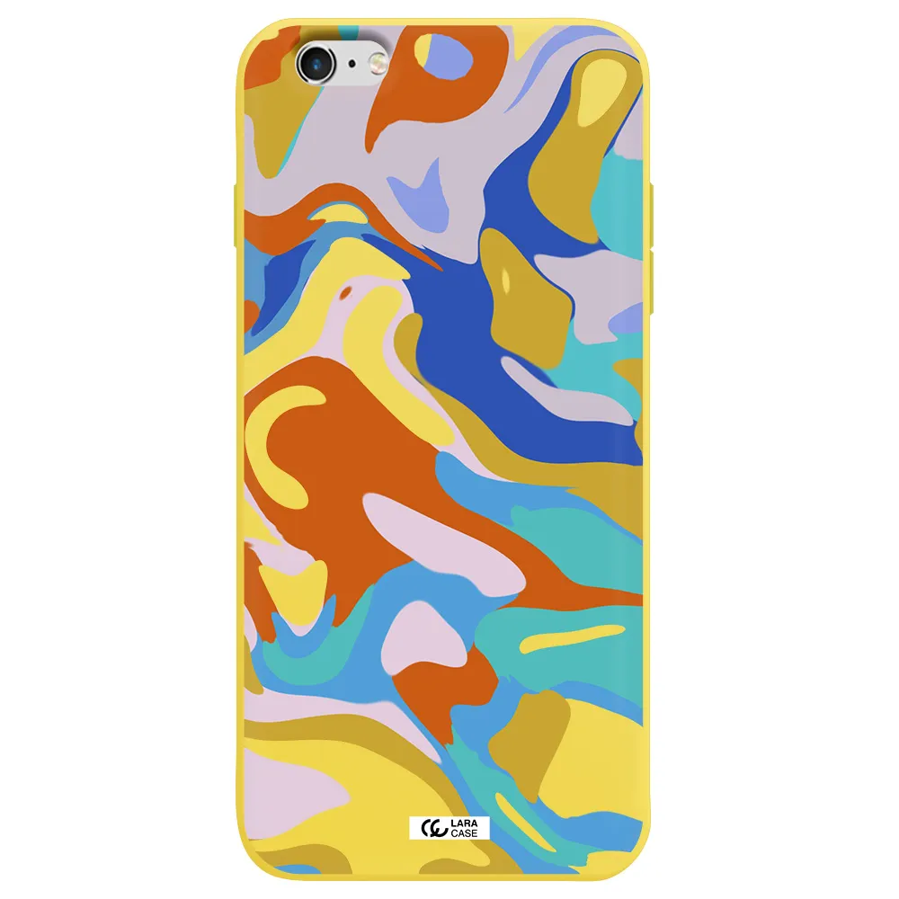 a colorful background with different colors Apple iPhone 6 plus Silicone canary yellow Case