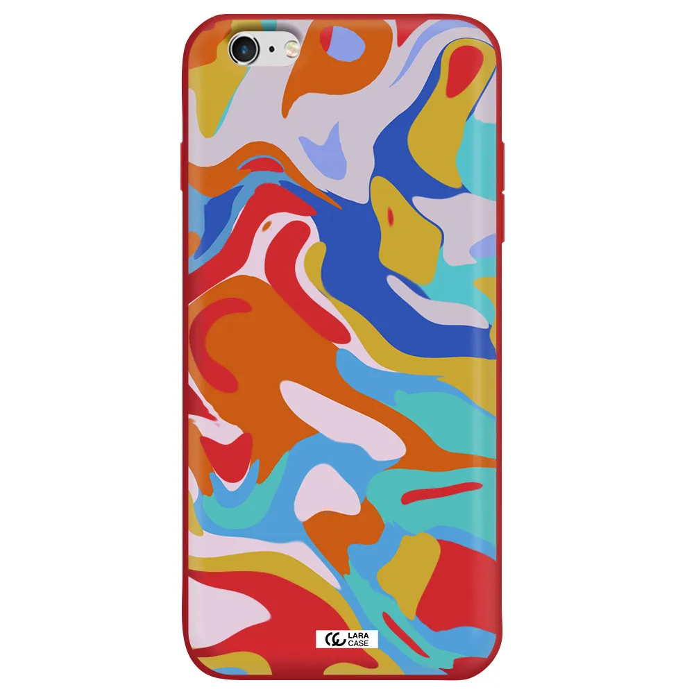 a colorful background with different colors Apple iPhone 6 plus Silicone Imperial Red Case