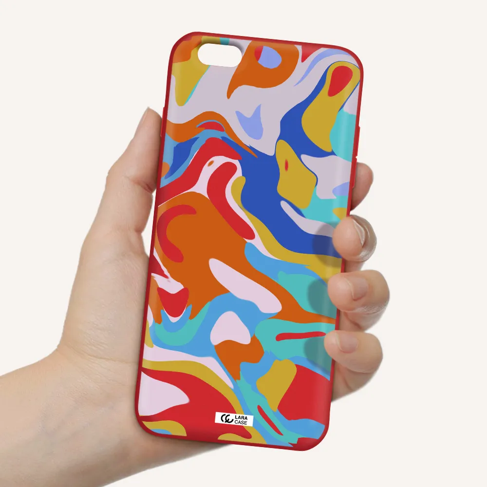 a colorful background with different colors Apple iPhone 6 plus Silicone Imperial Red Case