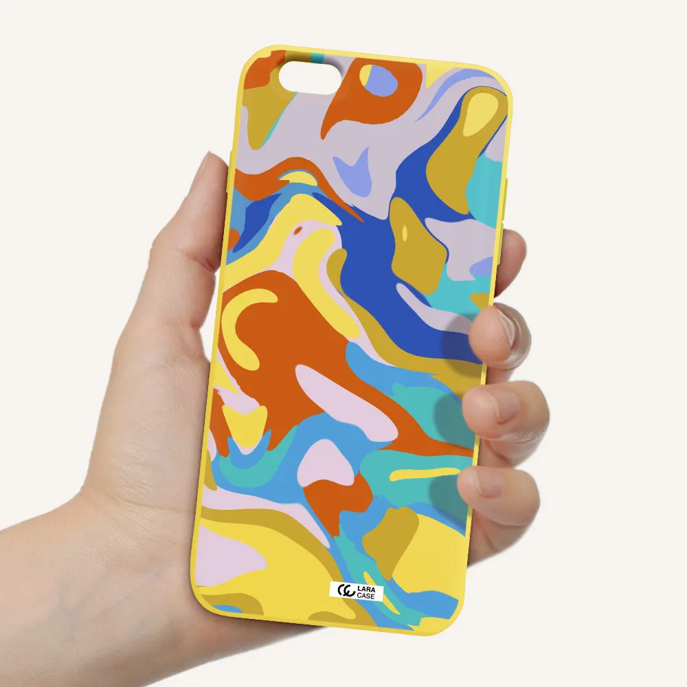 a colorful background with different colors Apple iPhone 6 s plus Silicone canary yellow Case