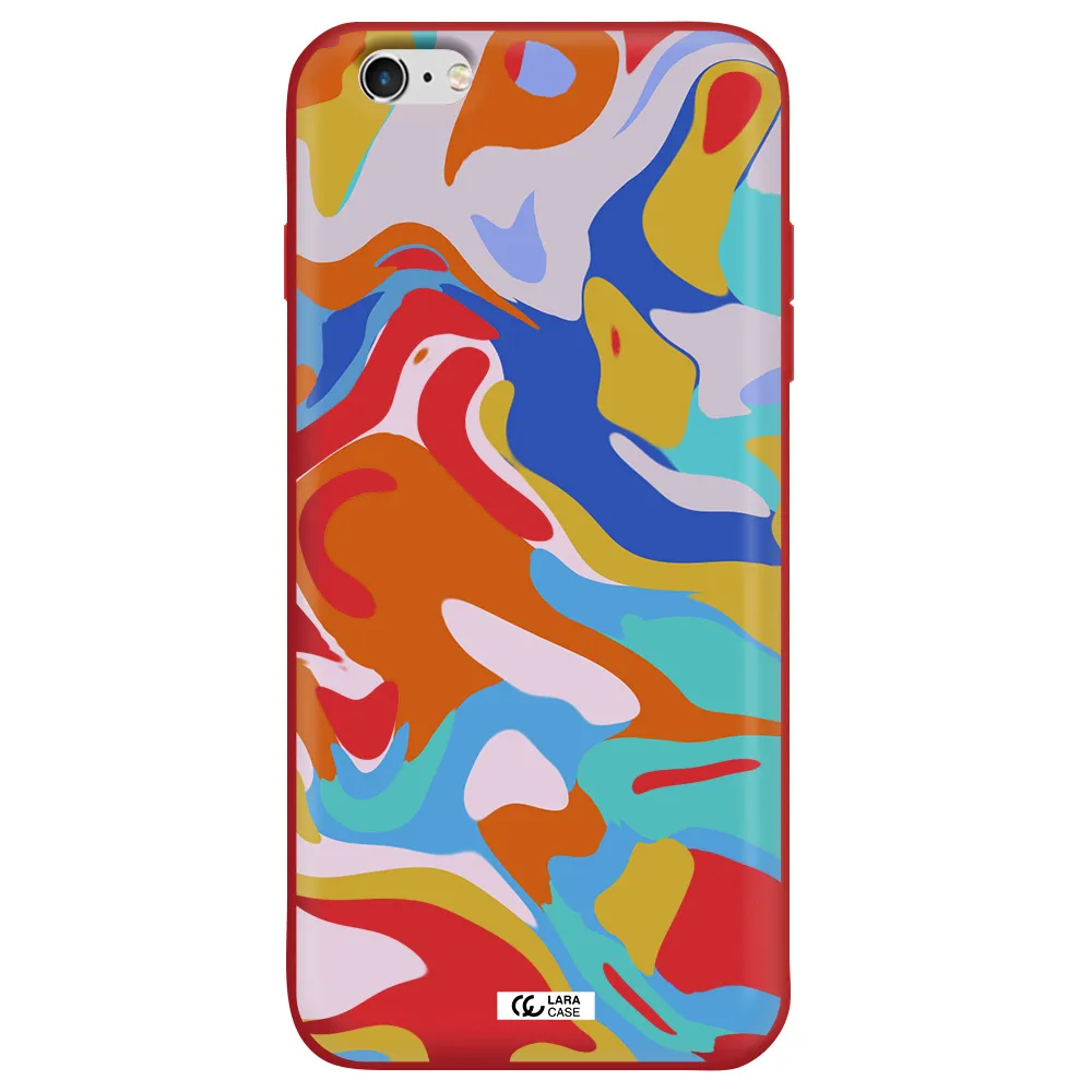 a colorful background with different colors Apple iPhone 6 s plus Silicone Imperial Red Case