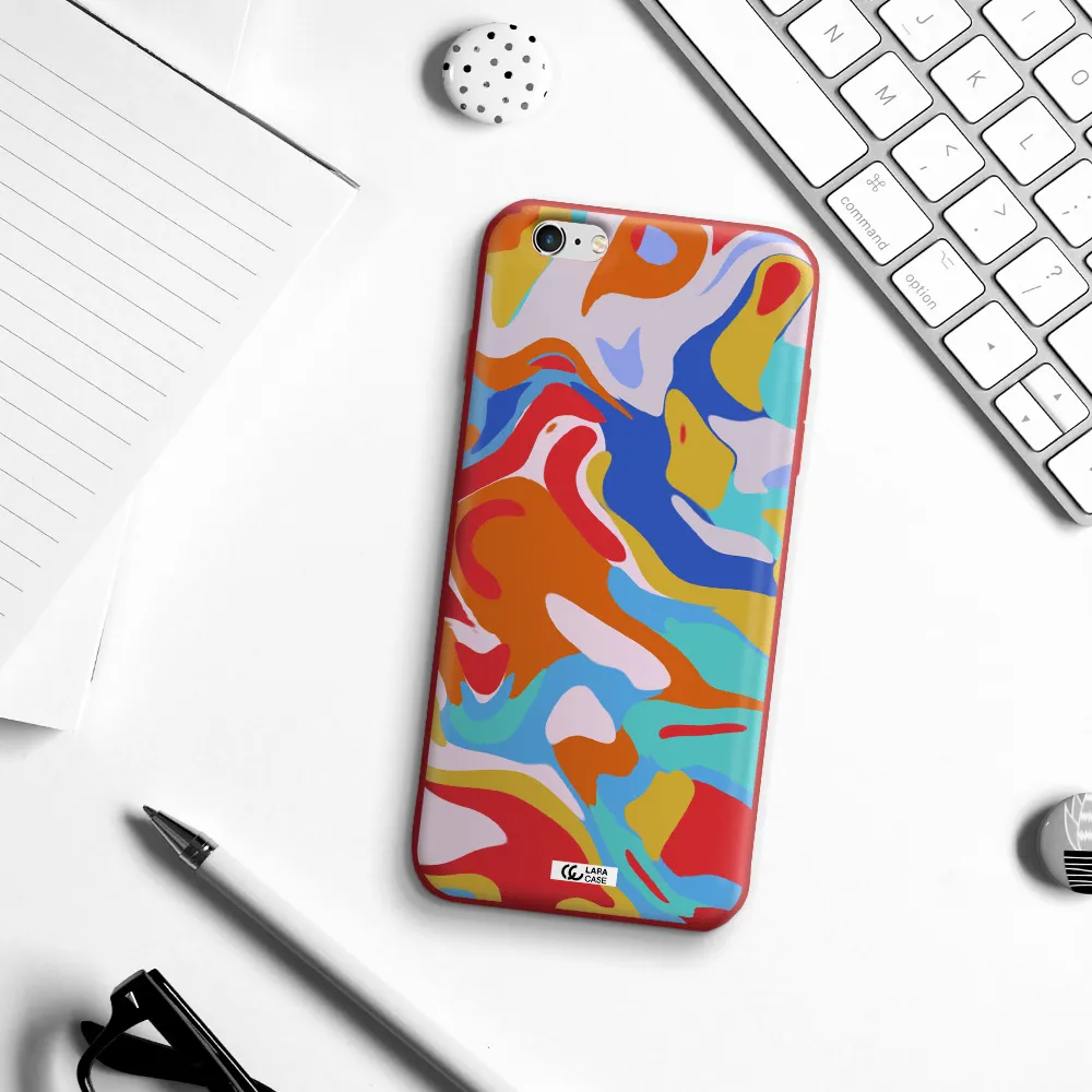 a colorful background with different colors Apple iPhone 6 s plus Silicone Imperial Red Case