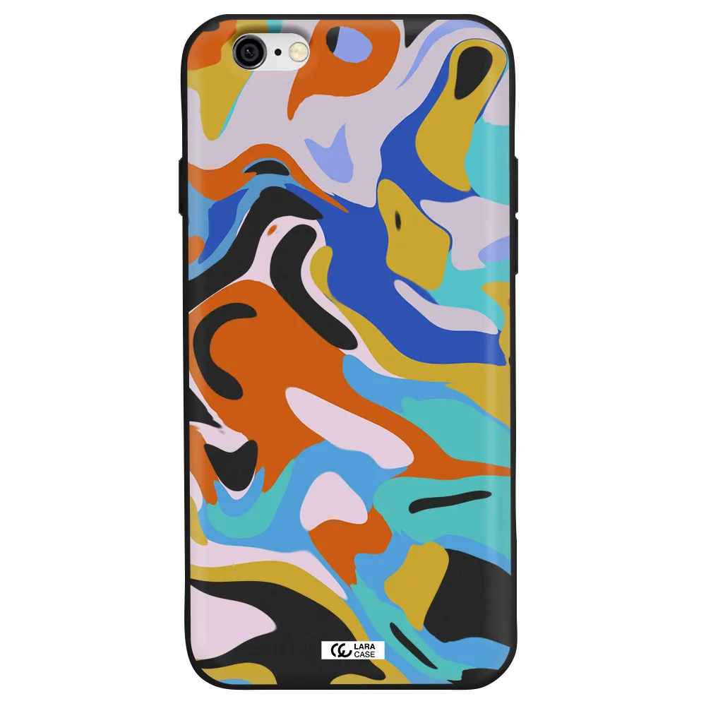 a colorful background with different colors Apple iPhone 6 Silicone black Case
