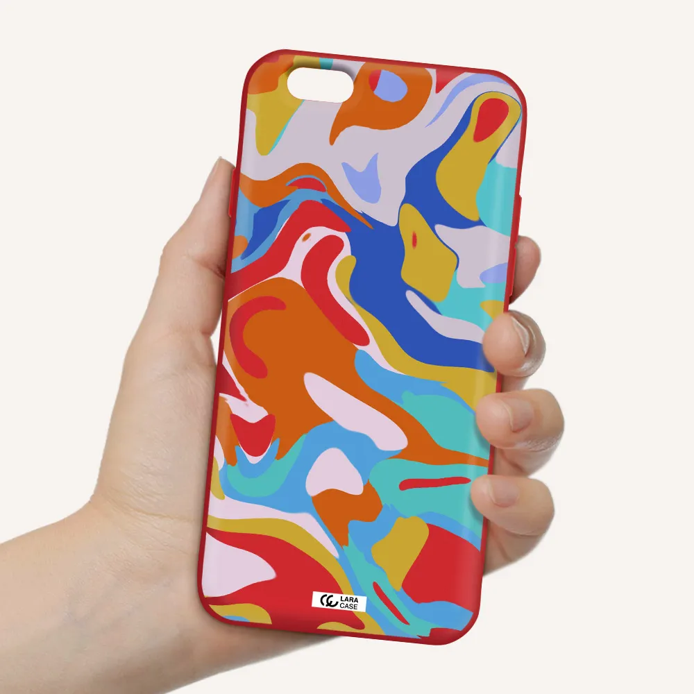 a colorful background with different colors Apple iPhone 6 Silicone Imperial Red Case