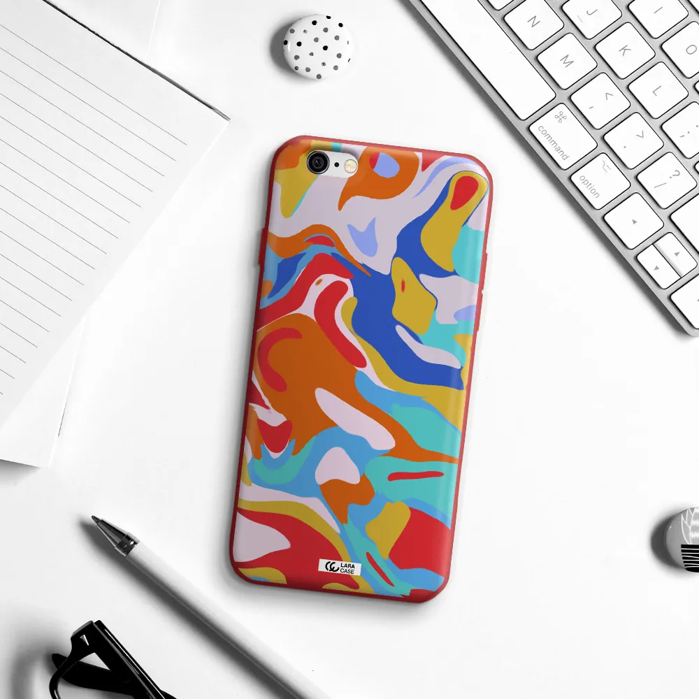 a colorful background with different colors Apple iPhone 6 Silicone Imperial Red Case