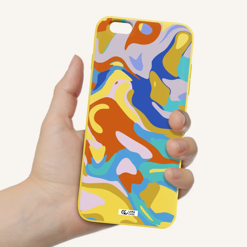 a colorful background with different colors Apple iPhone 6S Silicone canary yellow Case