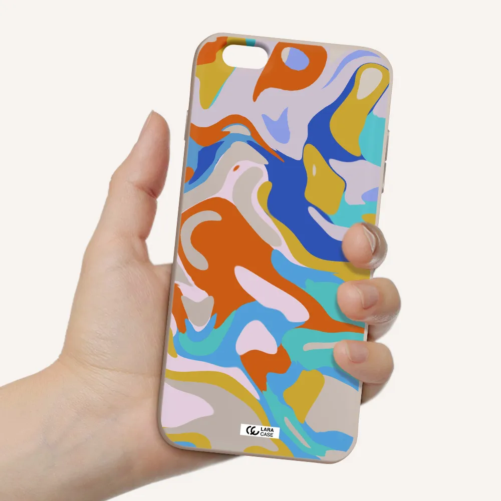 a colorful background with different colors Apple iPhone 6S Silicone Stone Case