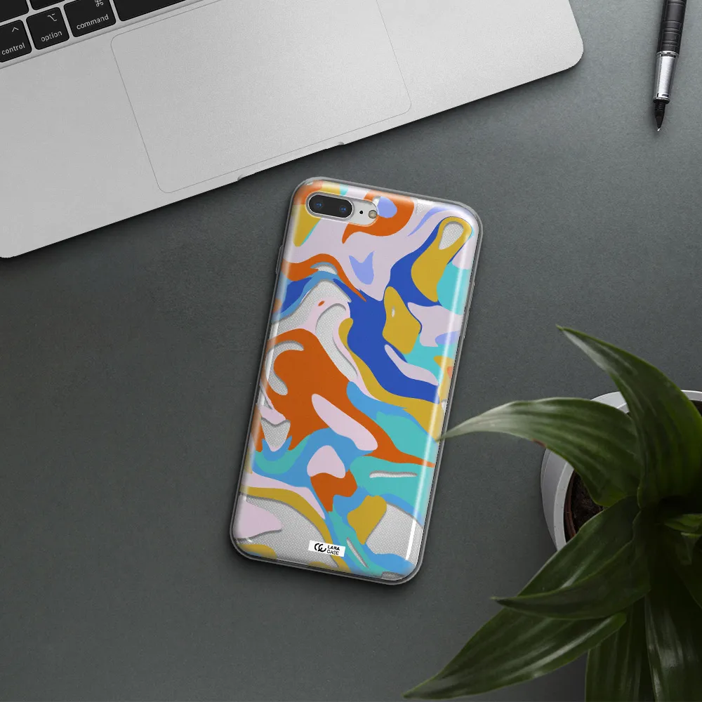 A Colorful Background With Different Colors Apple Iphone 7 Plus Clear Tpu Case