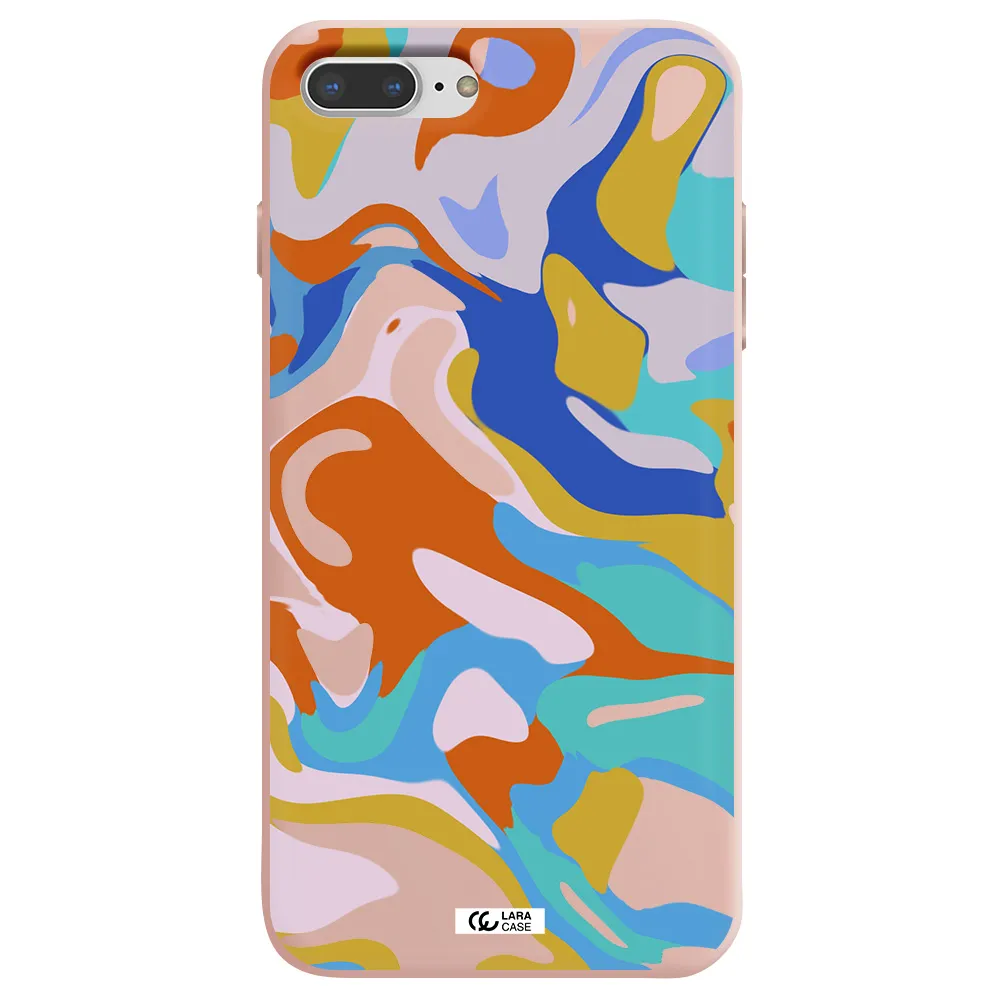 a colorful background with different colors Apple iPhone 7 plus Silicone pastel pink Case