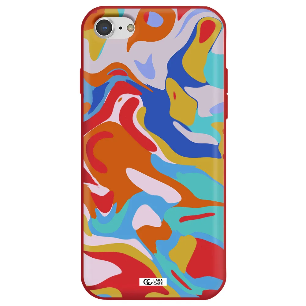 a colorful background with different colors Apple iPhone 7 Silicone Imperial Red Case