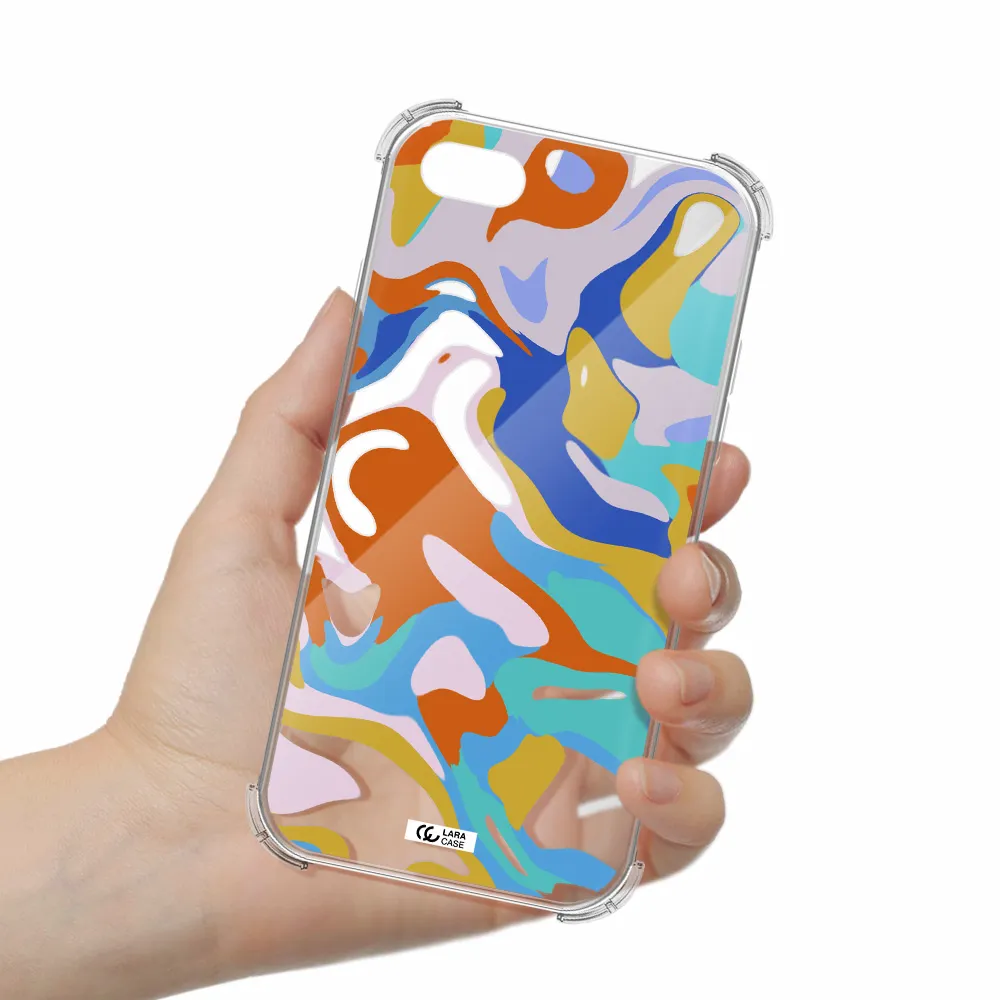 a colorful background with different colors Apple iPhone 8 Clear PC Case