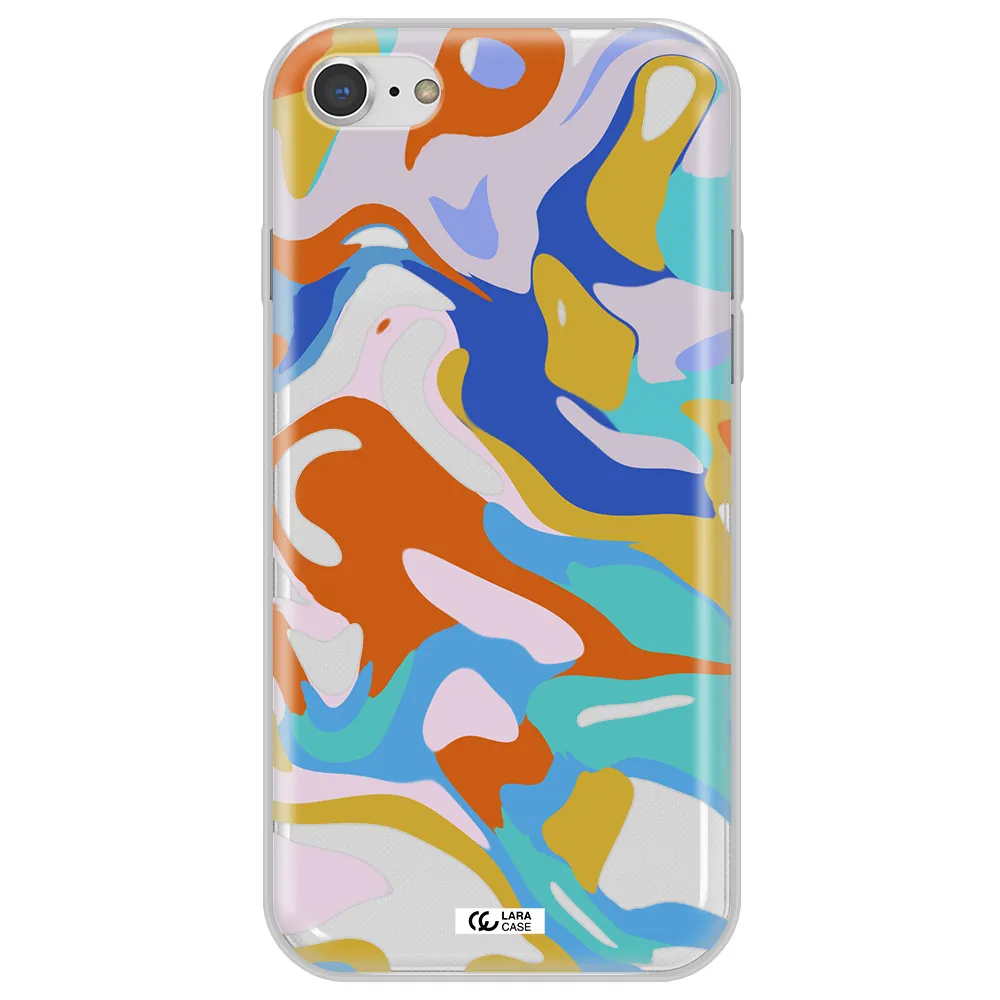 A Colorful Background With Different Colors Apple Iphone 8 Clear Tpu Case