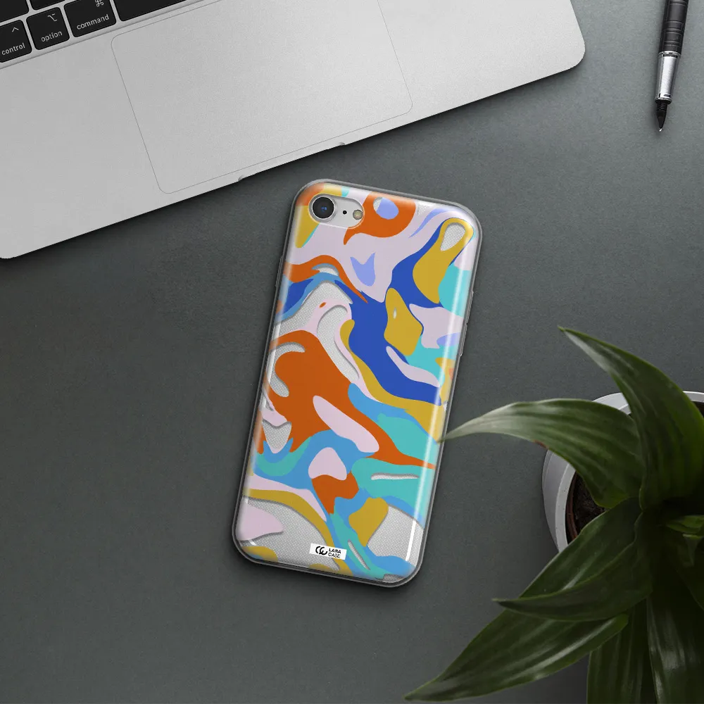 A Colorful Background With Different Colors Apple Iphone 8 Clear Tpu Case