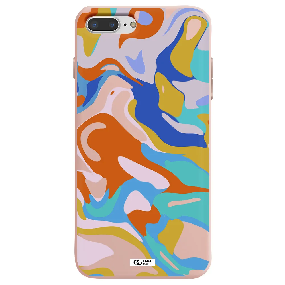 a colorful background with different colors Apple iPhone 8 plus Silicone pastel pink Case