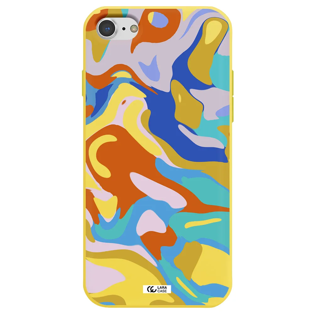 a colorful background with different colors Apple iPhone 8 Silicone canary yellow Case