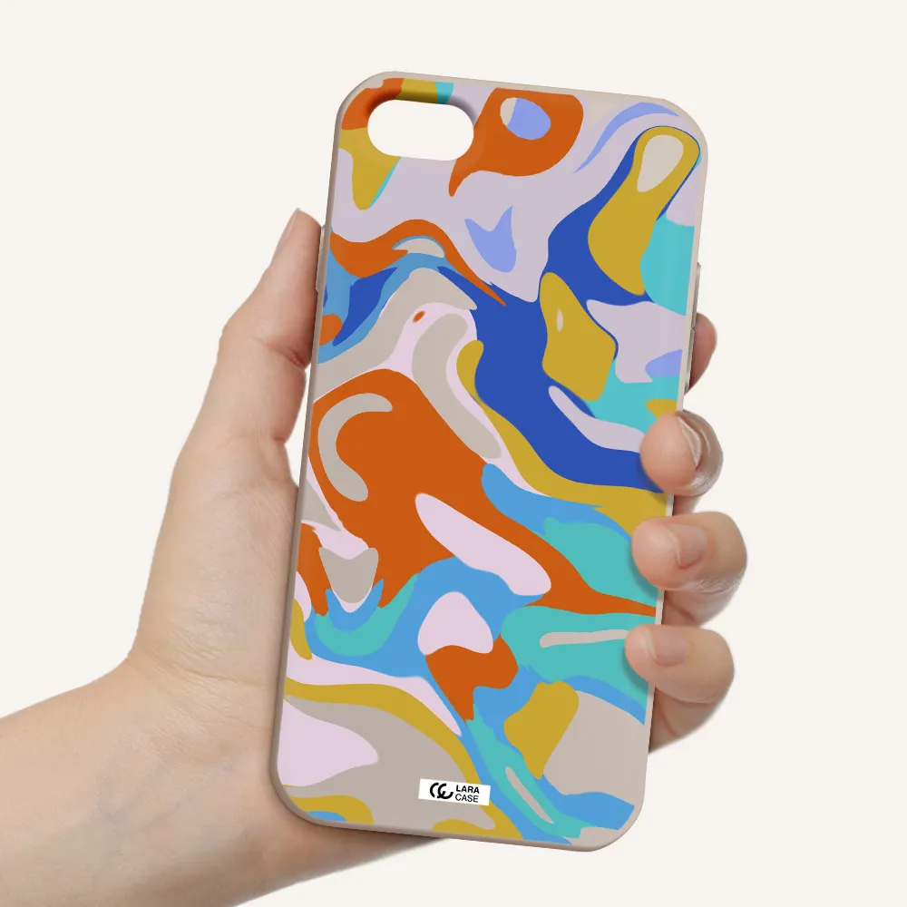 a colorful background with different colors Apple iPhone 8 Silicone Stone Case