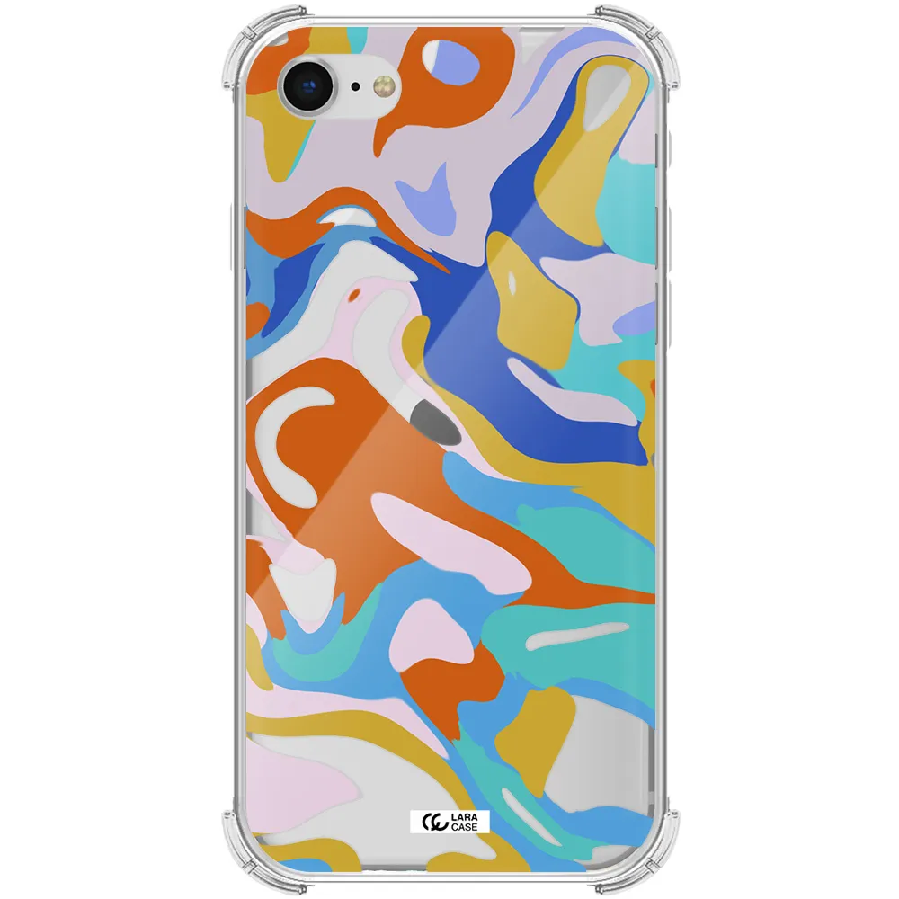 a colorful background with different colors Apple iPhone se 2020 Clear PC Case
