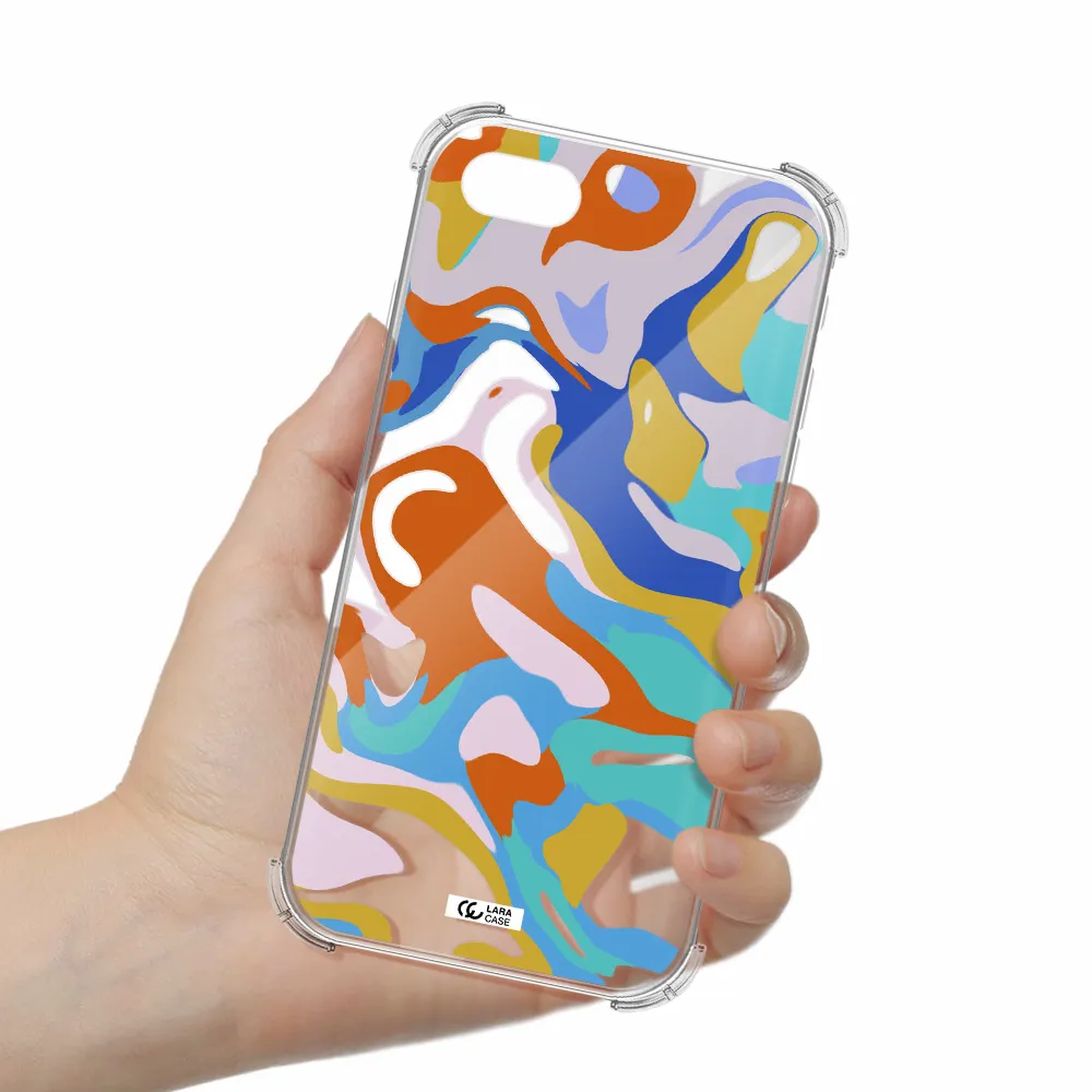 a colorful background with different colors Apple iPhone se 2020 Clear PC Case