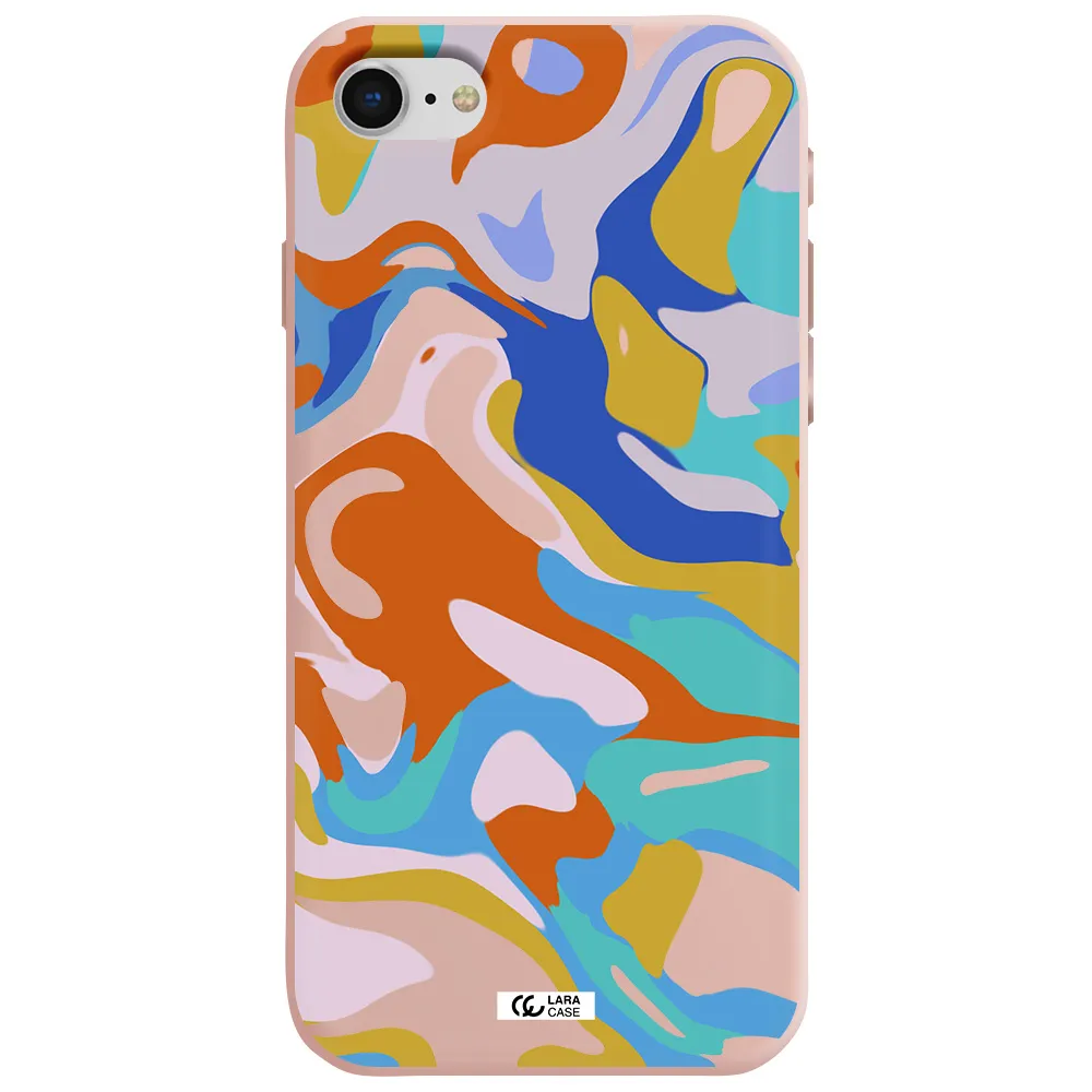 a colorful background with different colors Apple iPhone se 2020 Silicone pastel pink Case