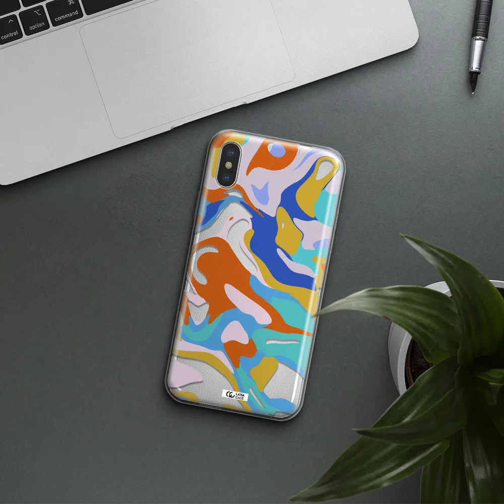 A Colorful Background With Different Colors Apple Iphone X Clear Tpu Case