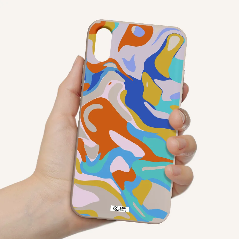 a colorful background with different colors Apple iPhone X Silicone Stone Case