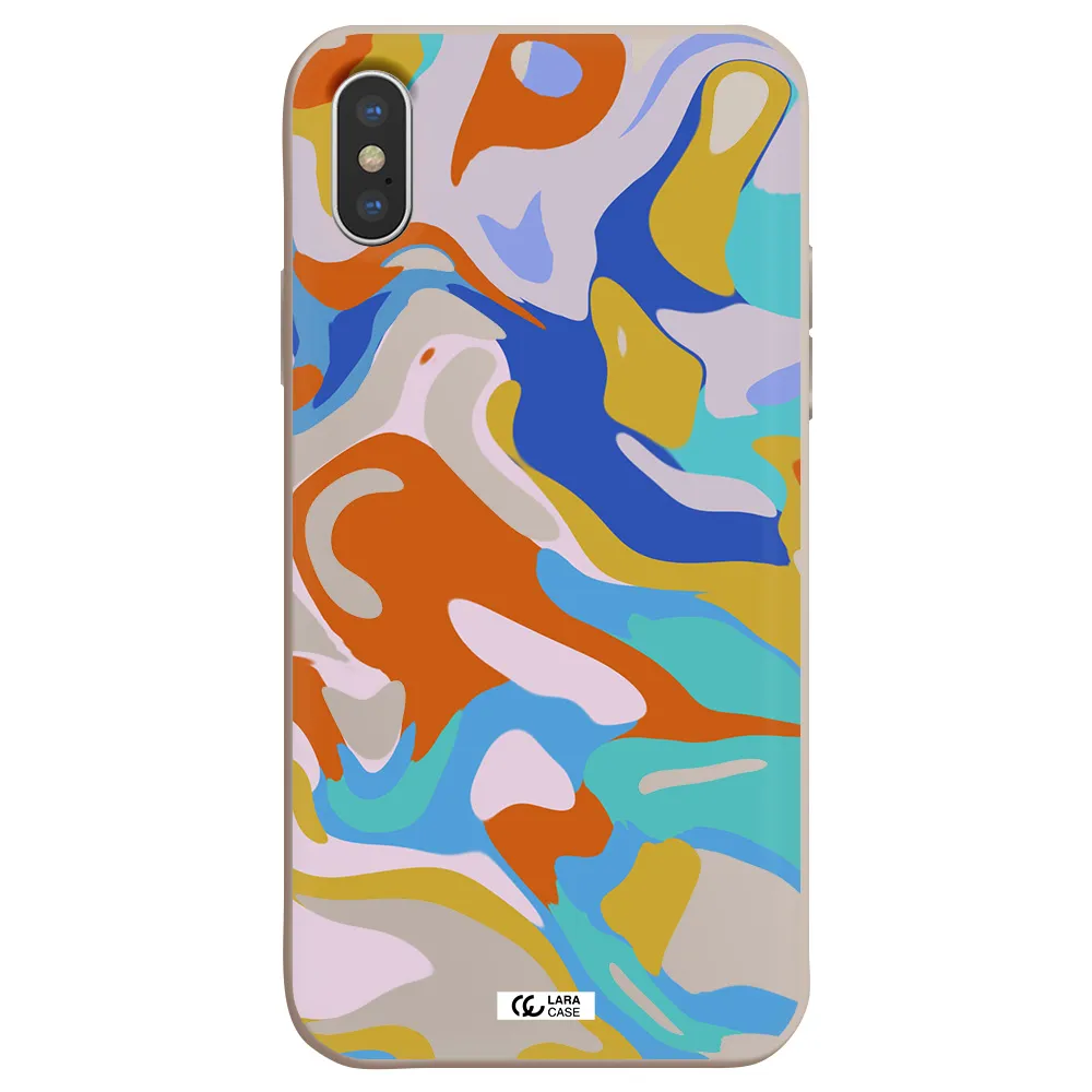 a colorful background with different colors Apple iPhone XS Silicone Stone Case